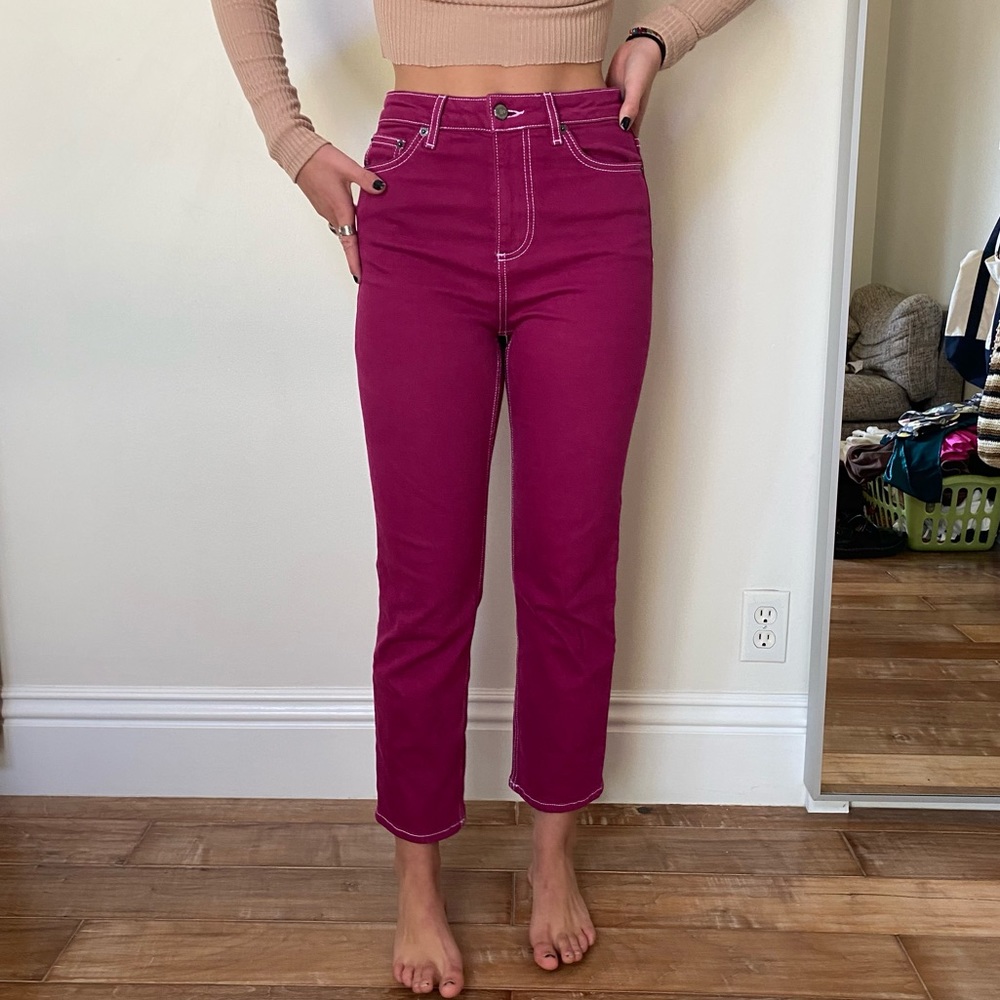 Top shop magenta jeans